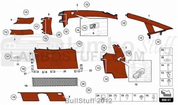 2016 Lamborghini AVENTADOR LP700-4 COUPE AUSTRALIA INTERIOR DECOR (868.01.00)